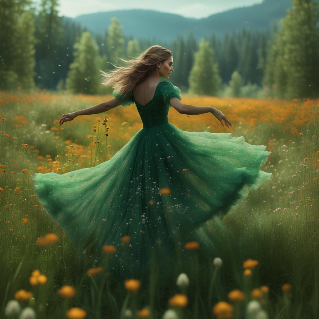 Dancing In A Green Tulle Dress