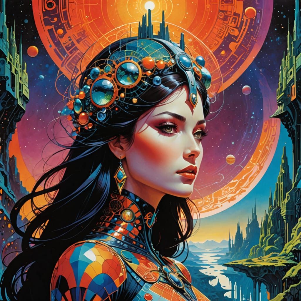 An ethereal, cosmic woman