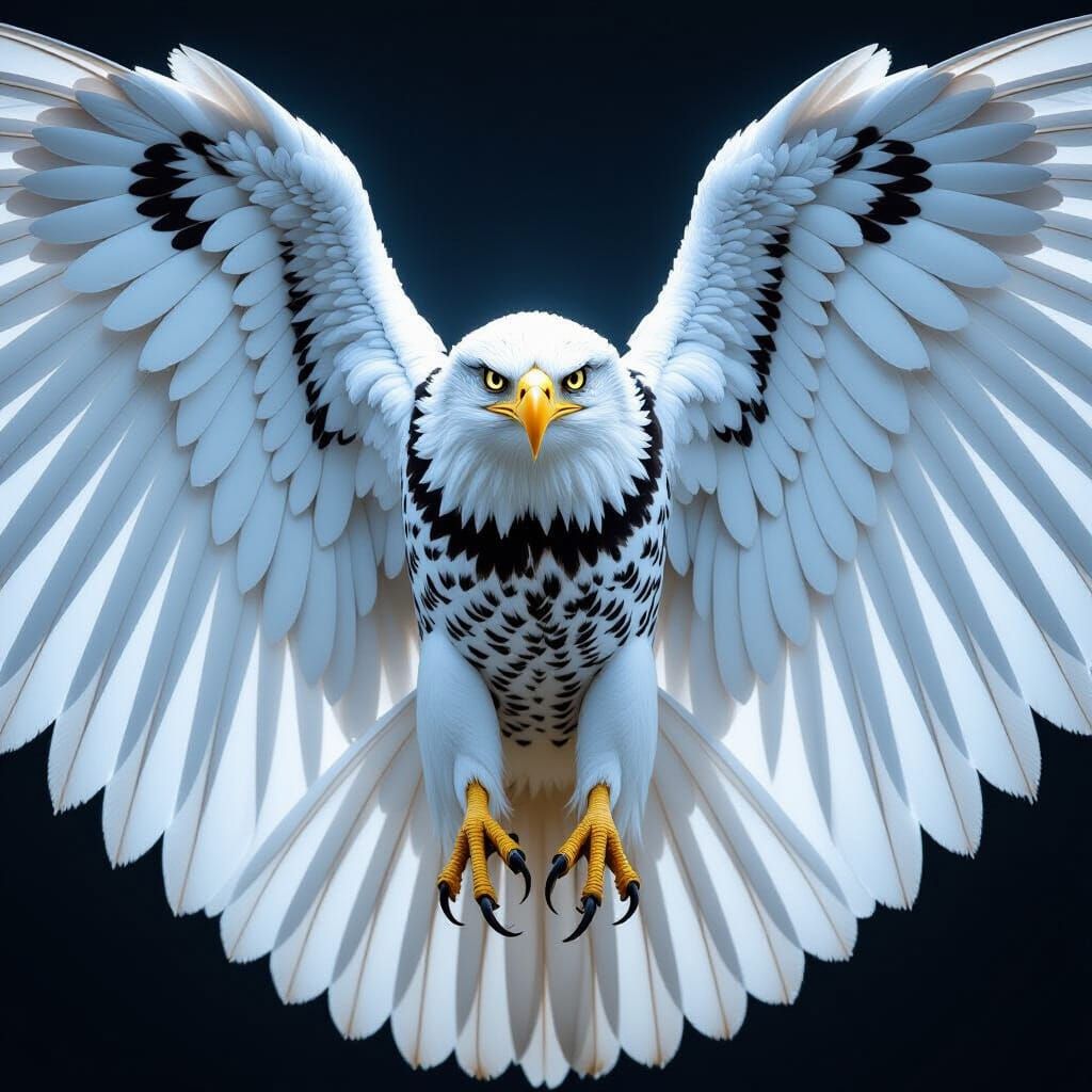 Detailed Eagle Wings in Dramatic Monochrome Photography