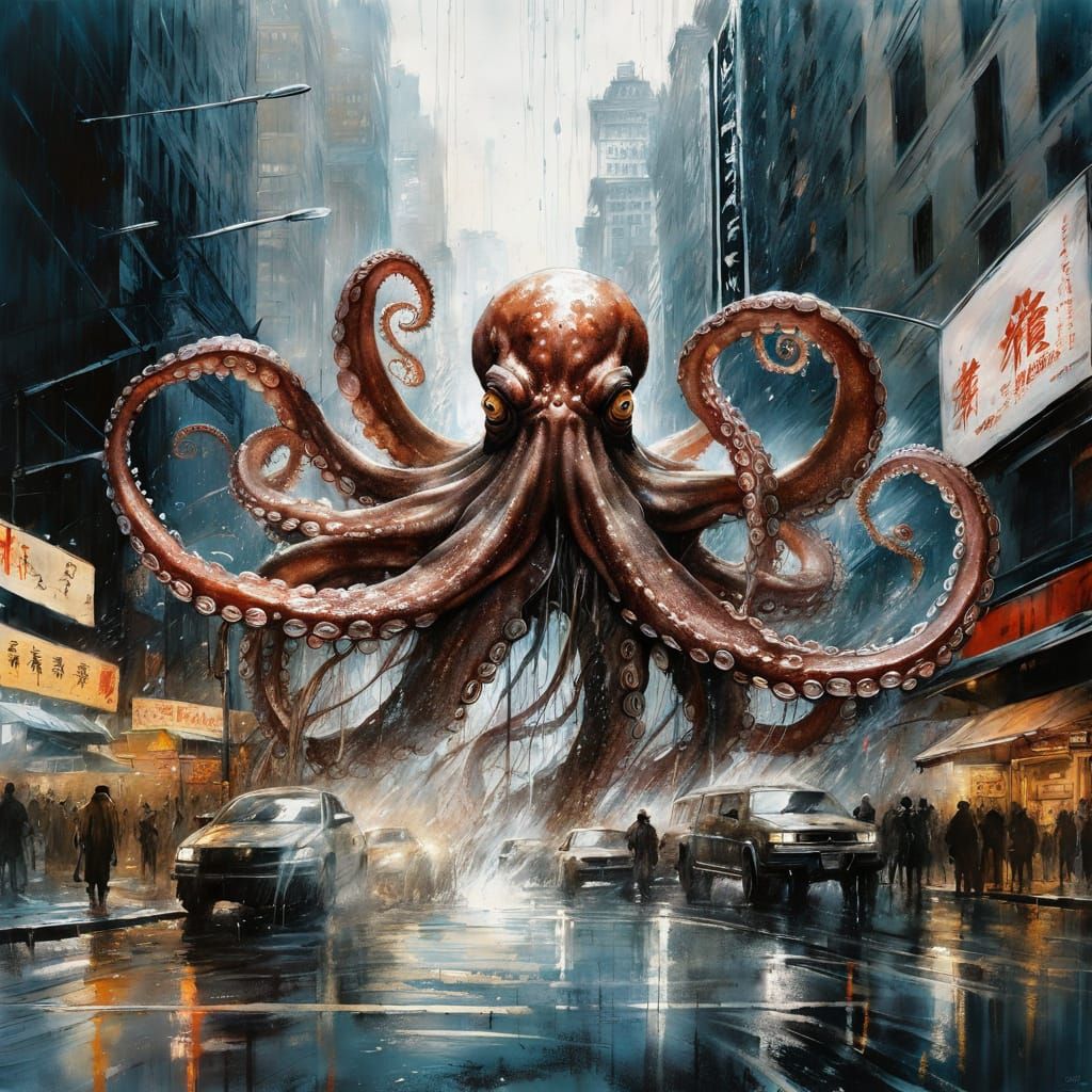 Octopus in New York - AI Generated Artwork - NightCafe Creator