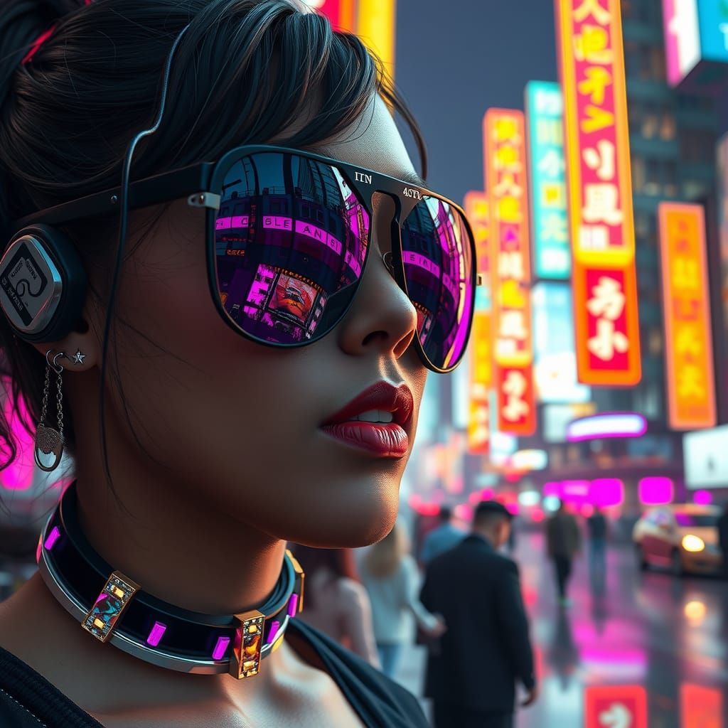 Cyberpunk city fashion