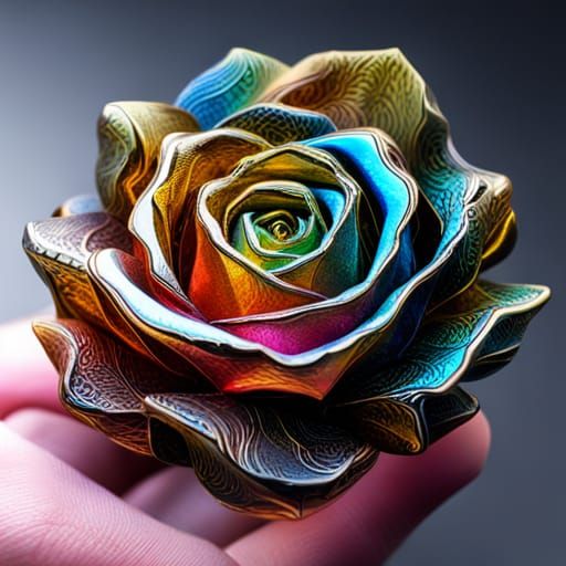 Rainbow rose - AI Generated Artwork - NightCafe Creator