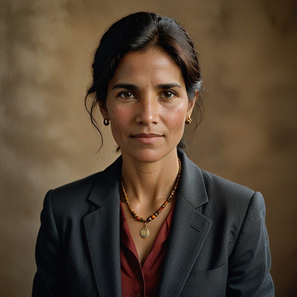 Confident Businesswoman in Golden Lighting