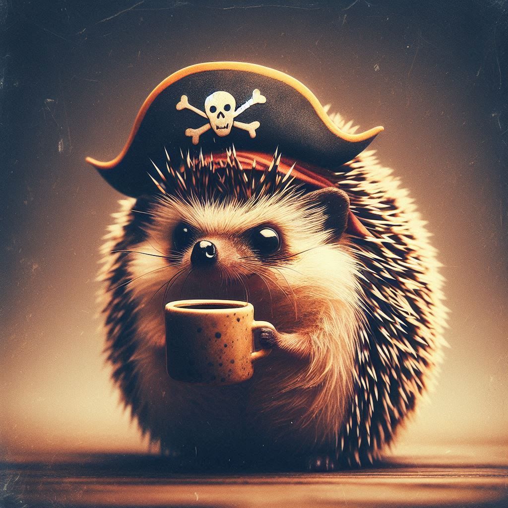Pirate Hedgehog 🦔🏴‍☠️☕️