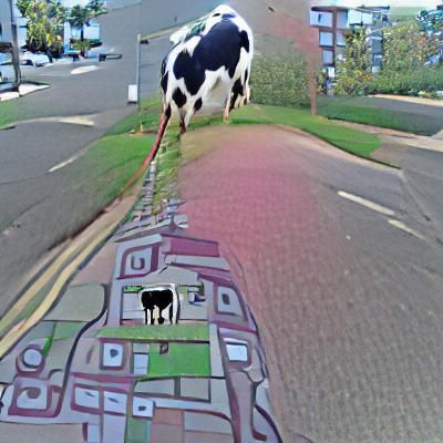 I am walking the cow