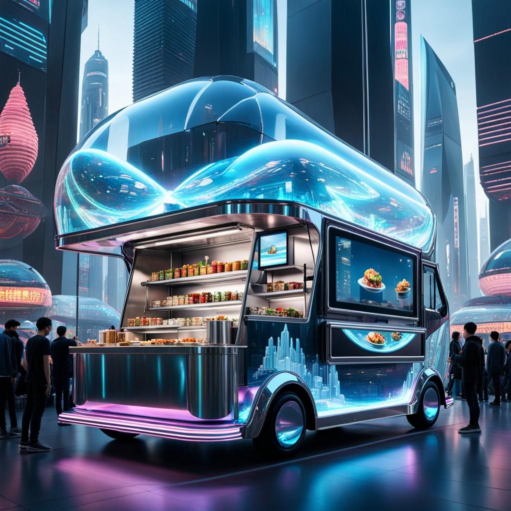  hologram food-truck.  by @pouranic