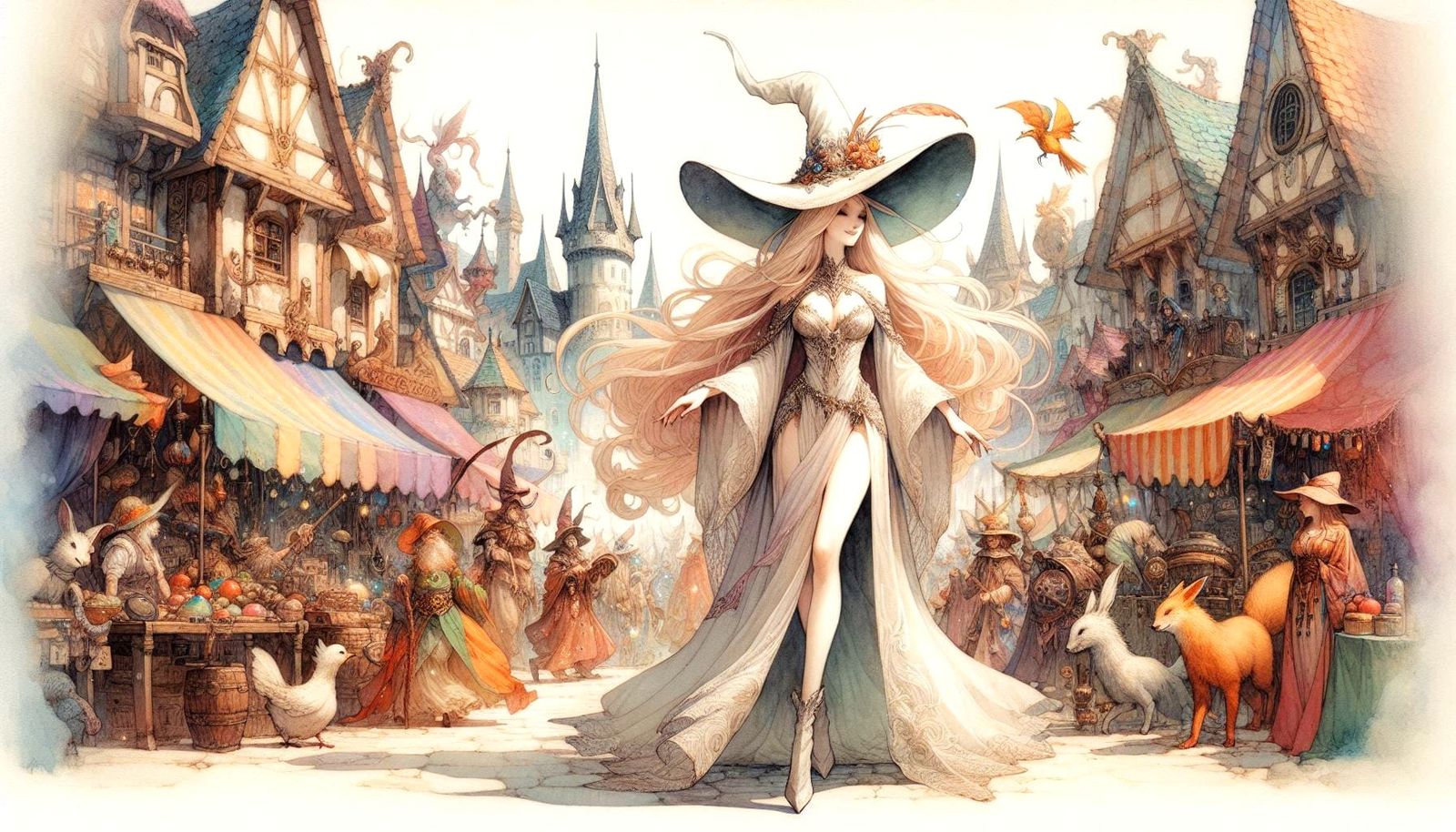 Grand White Witch Shopping in the Witches Market