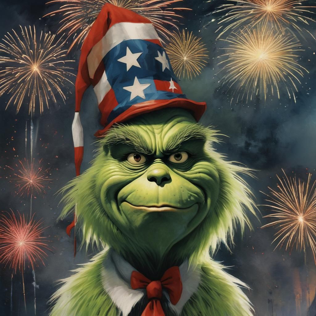 Grinch Wishes You A Happy 4th Of July - AI Generated Artwork ...