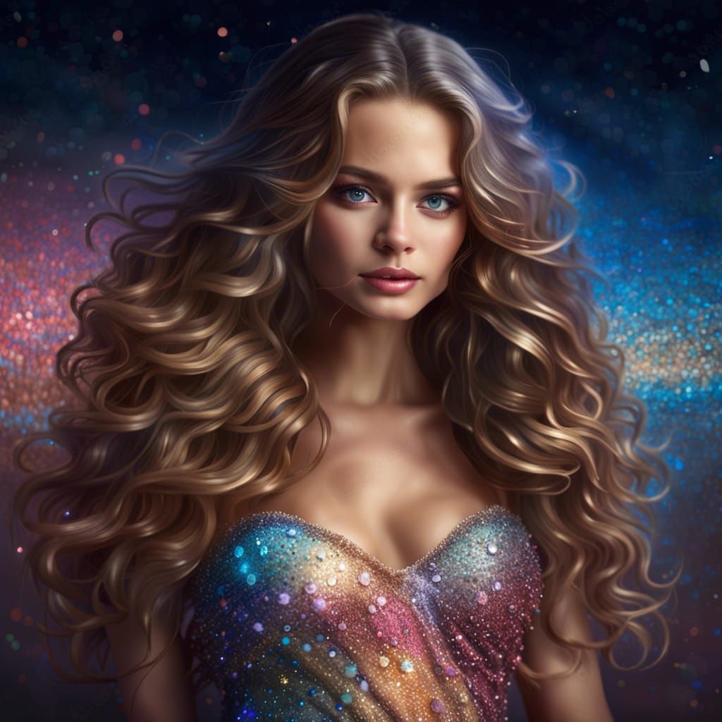Glittery portrait