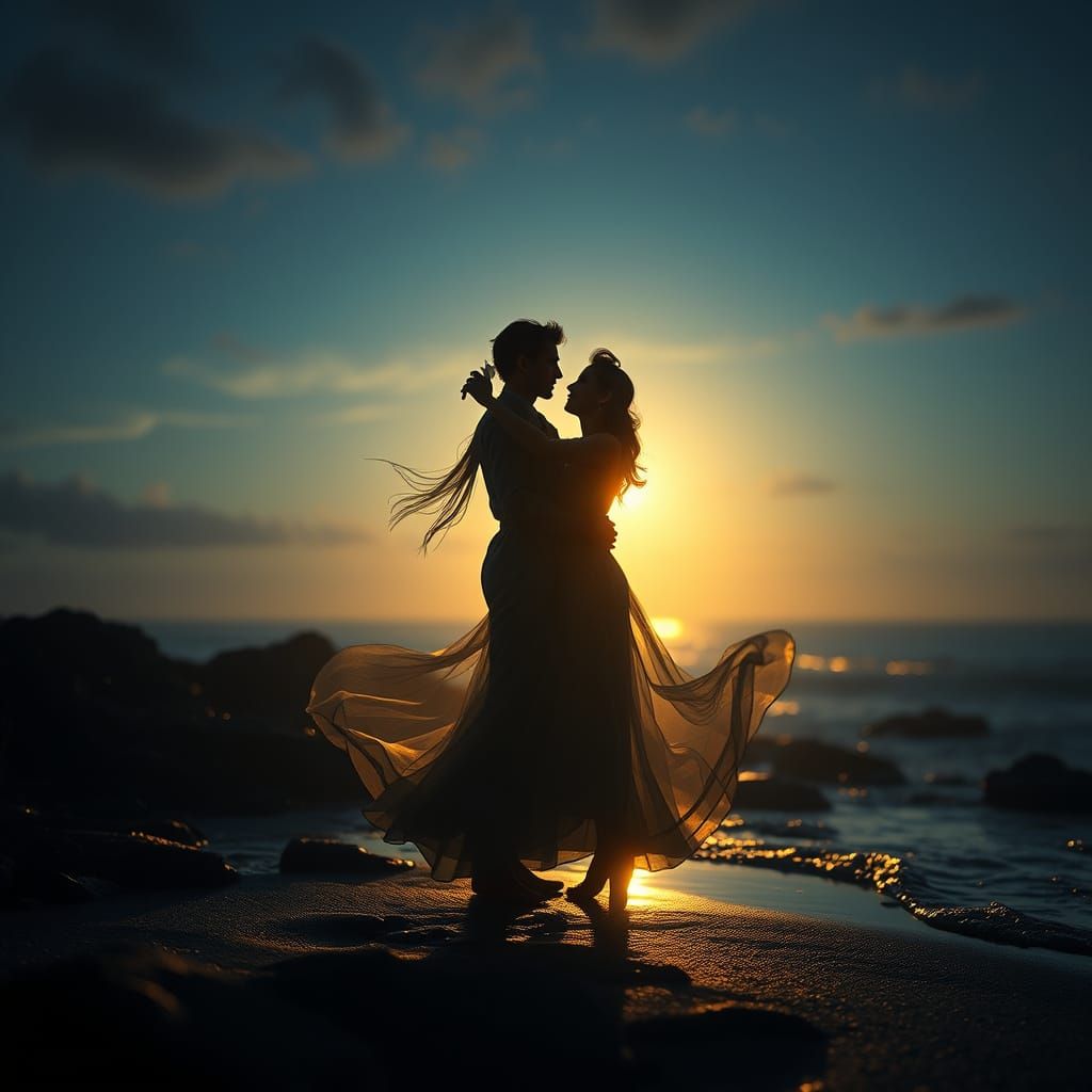 Dreamlike Love Scene in Hyperrealistic Style