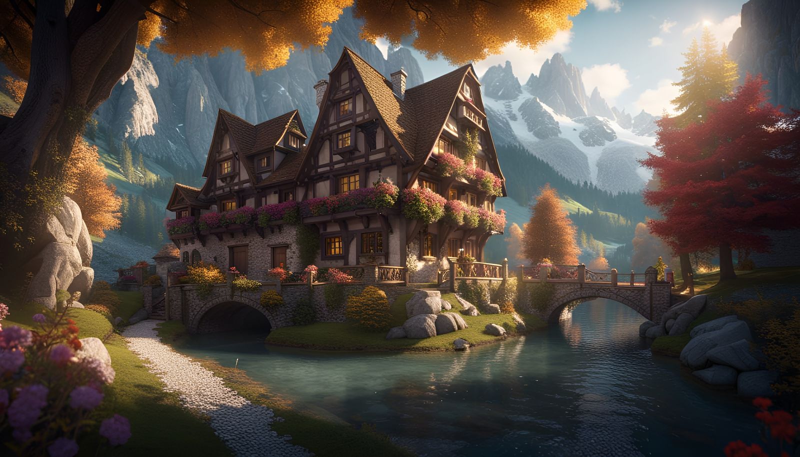 A European dream vacation in the Alps, a magical and relaxing atmosphere  by @premium