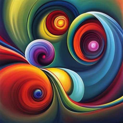 Rainbow bubbles swirls