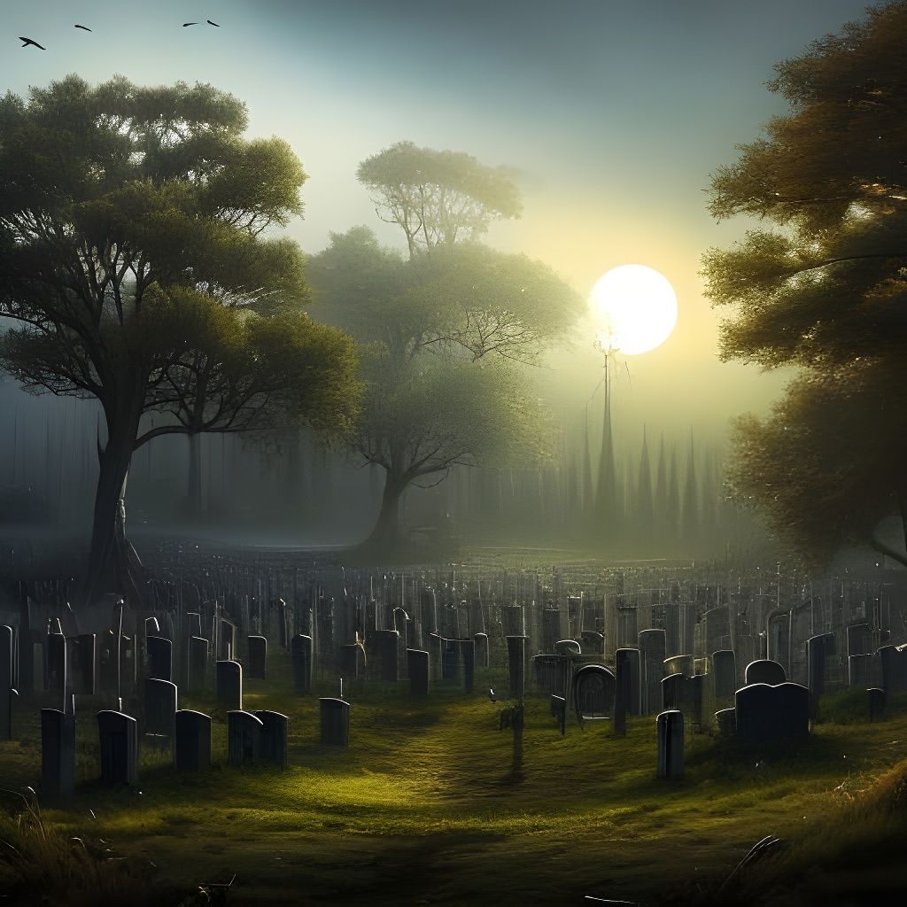 Moonlit graveyard