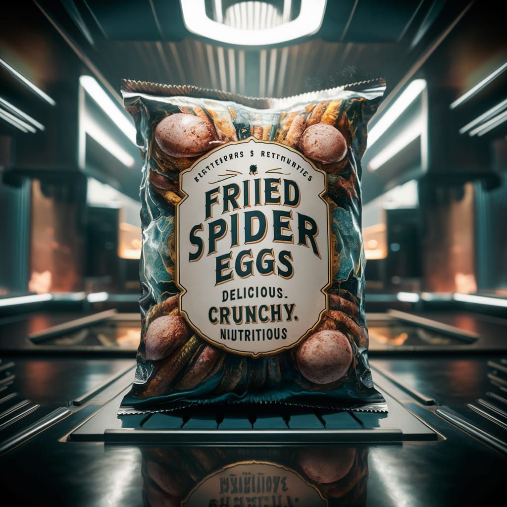 Fried spider eggs  by @NovemberFox