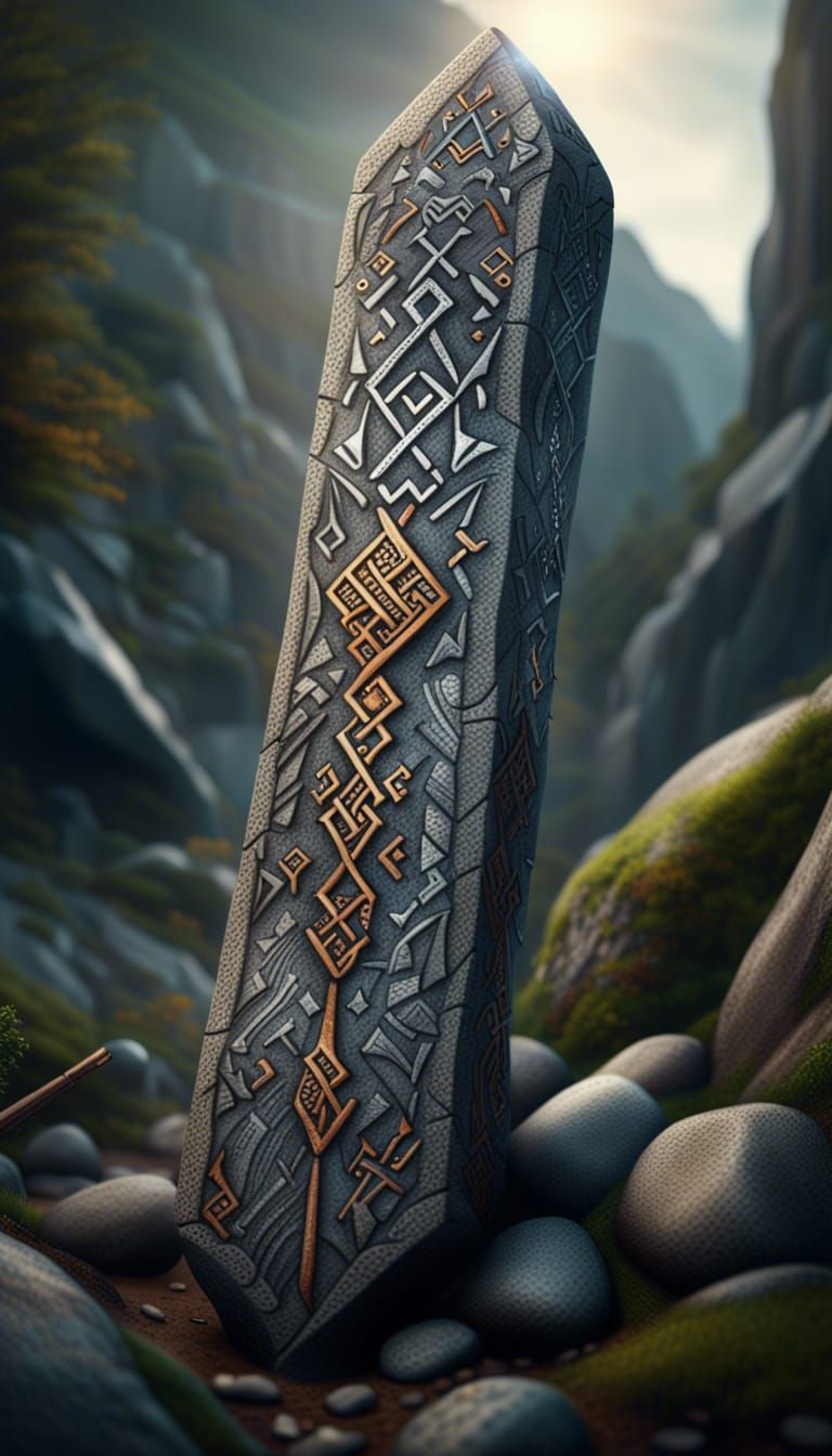 Rune stone - AI Generated Artwork - NightCafe Creator