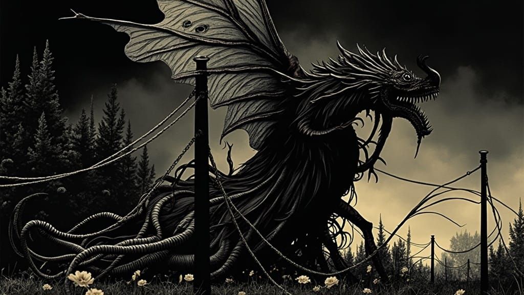 Ethereal Horror in Intricately Designed Scenic Landscape