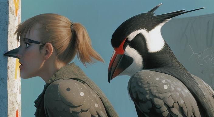 "Sideview of wallpeckers at the Berlin Wall 1989" was my prompt for a history challenge. The AI has NO clue about the Berlin Wall...  by @Lupus