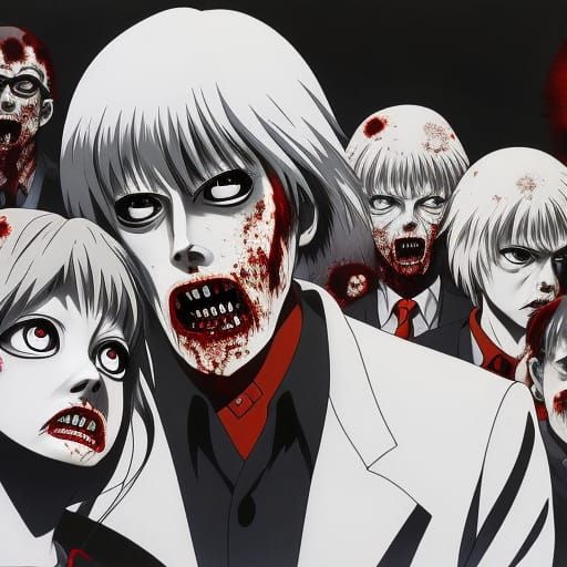 Anime zombies inspired by "Night of The Living Dead"  by @That cinema teacher