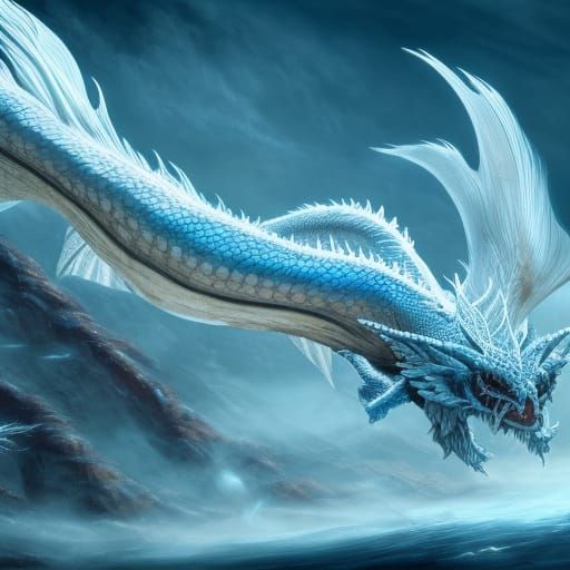 beautiful white dragon fish