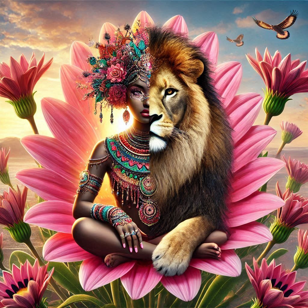 Half Woman and half Lion