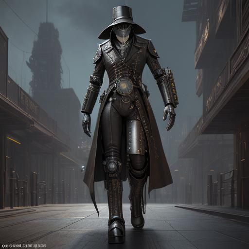 Future steampunk Plague doctor