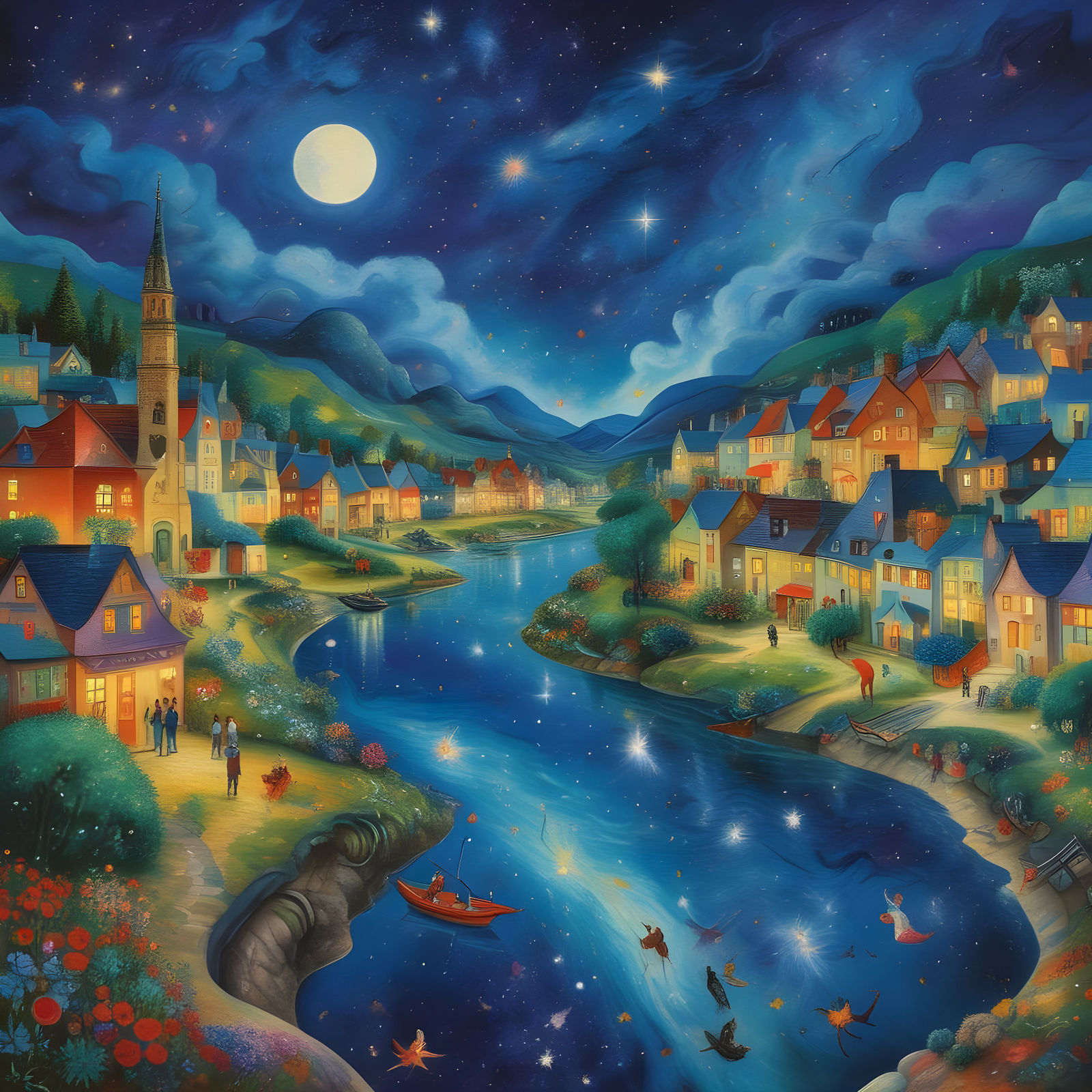 One night in the village.