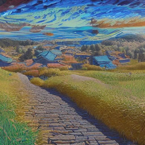 Surreal Ancient Chinese Coins in Expressionist Style