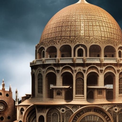Romanesque Architecture Topped with Domes #4