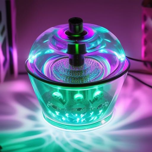 Cyberpunk Crystal Bong with Bioluminescent Light