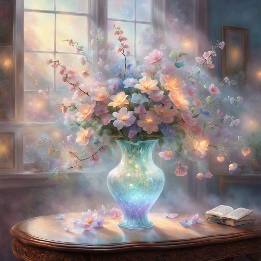 flowers made of glass in pastel colors  by @Mila K