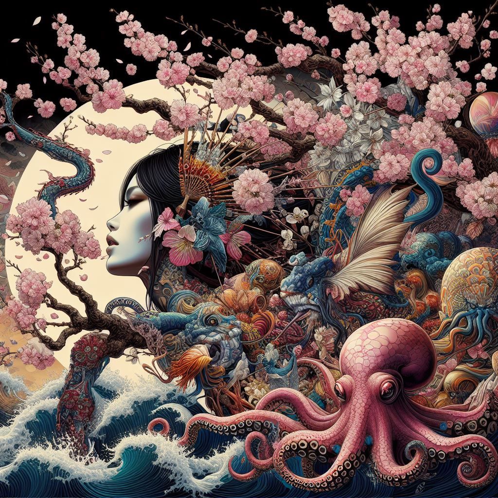 Cherry blossoms and Octopi