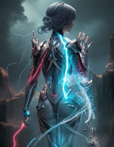 A hidden villain woman who controls thunder and lightning 