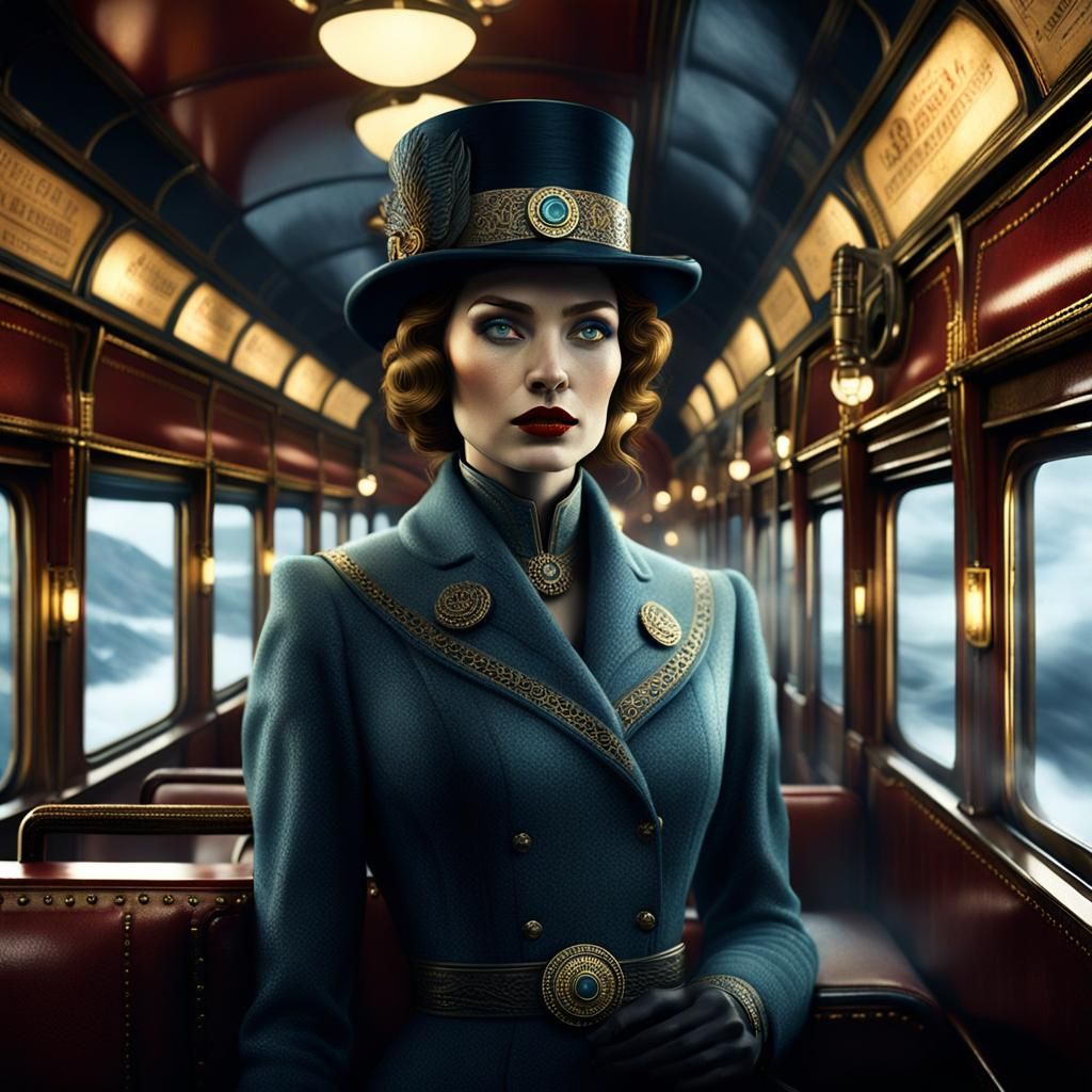 The mysterious woman inside the Orient-Express train.