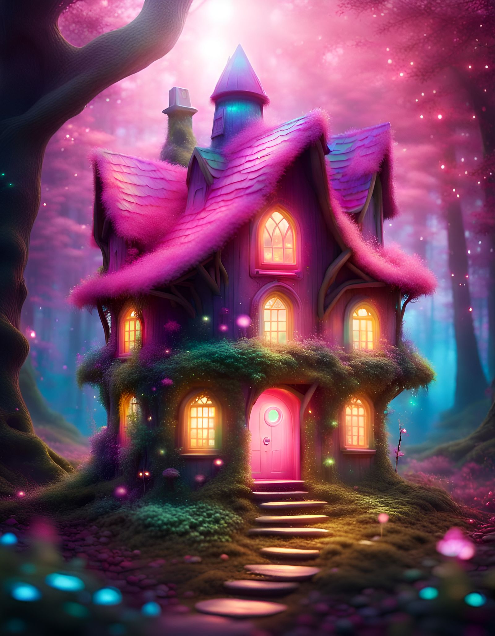 Enchanted magical house - AI Generated Artwork - NightCafe Creator