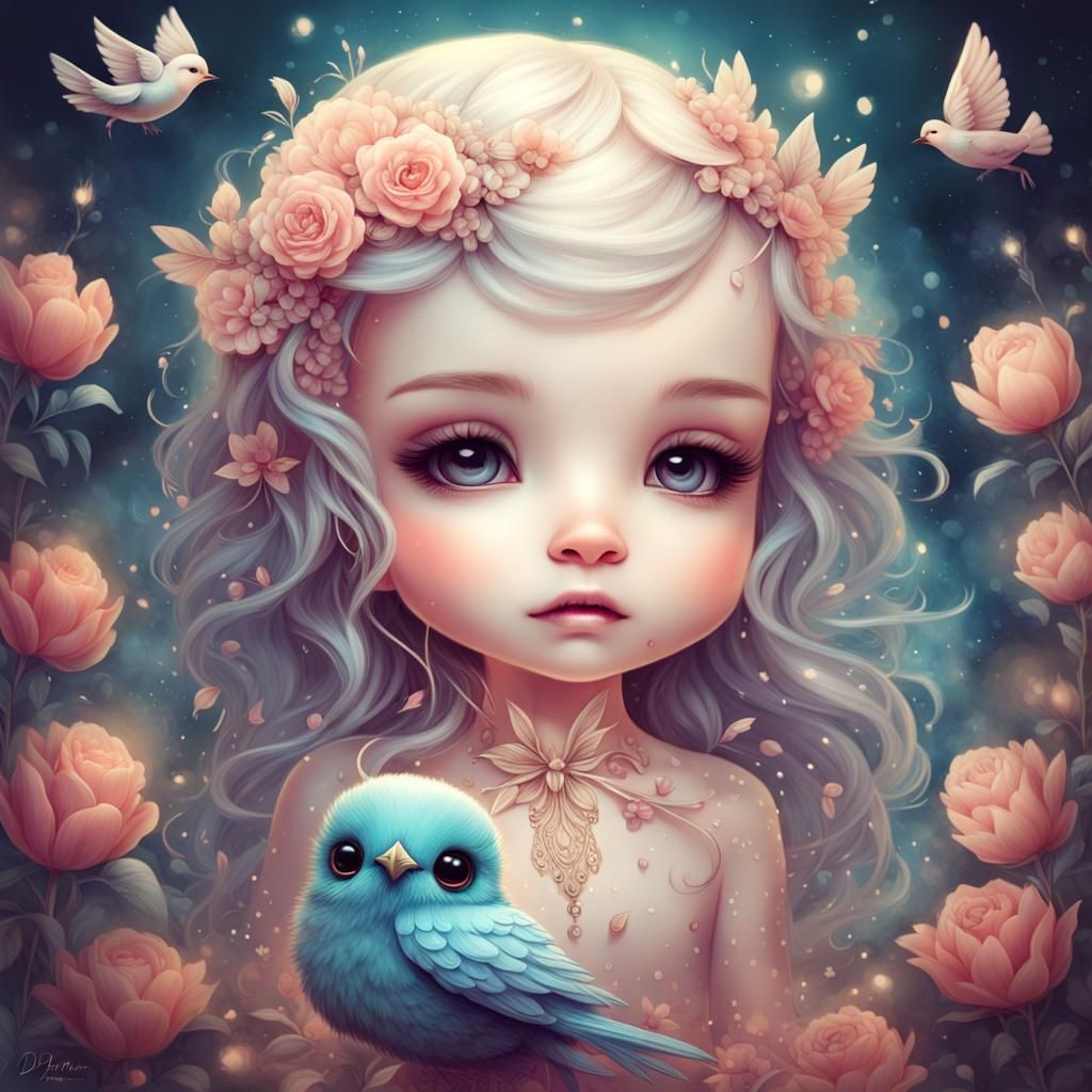 Of Petals and Feathers AI Generated Artwork NightCafe Creator