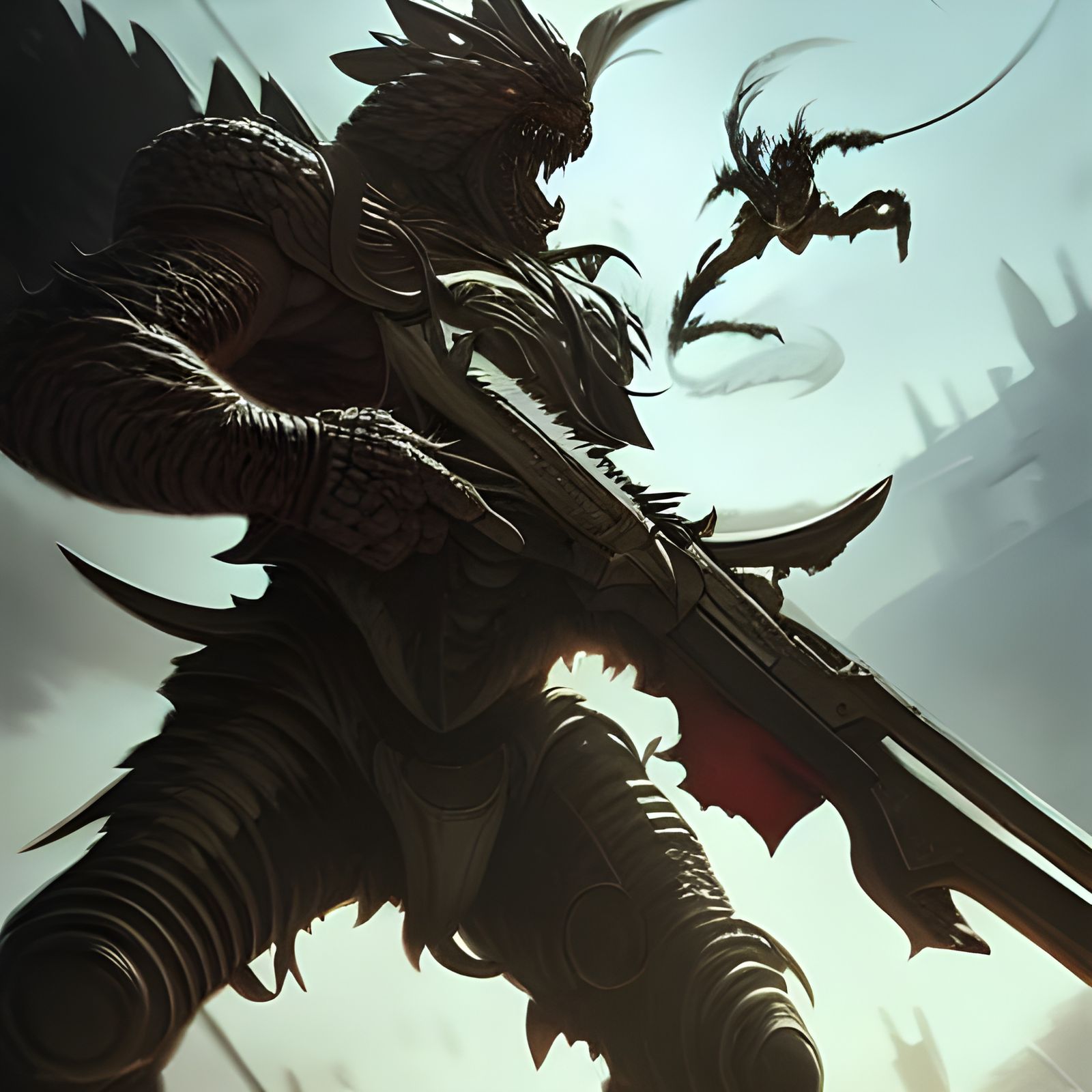 Commander Gutz fending off hordes of enemies with his powerf...