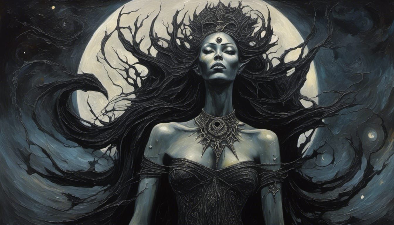 <lora:Impasto1:1.2> <lora:Graphite:1.0> (Black_Magic Woman:1...