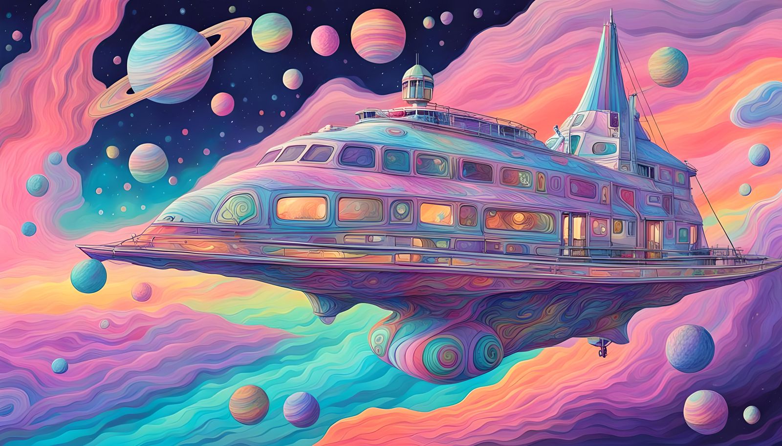 Floating in a Lemurian Light Ship Bound for Alpha Centauri