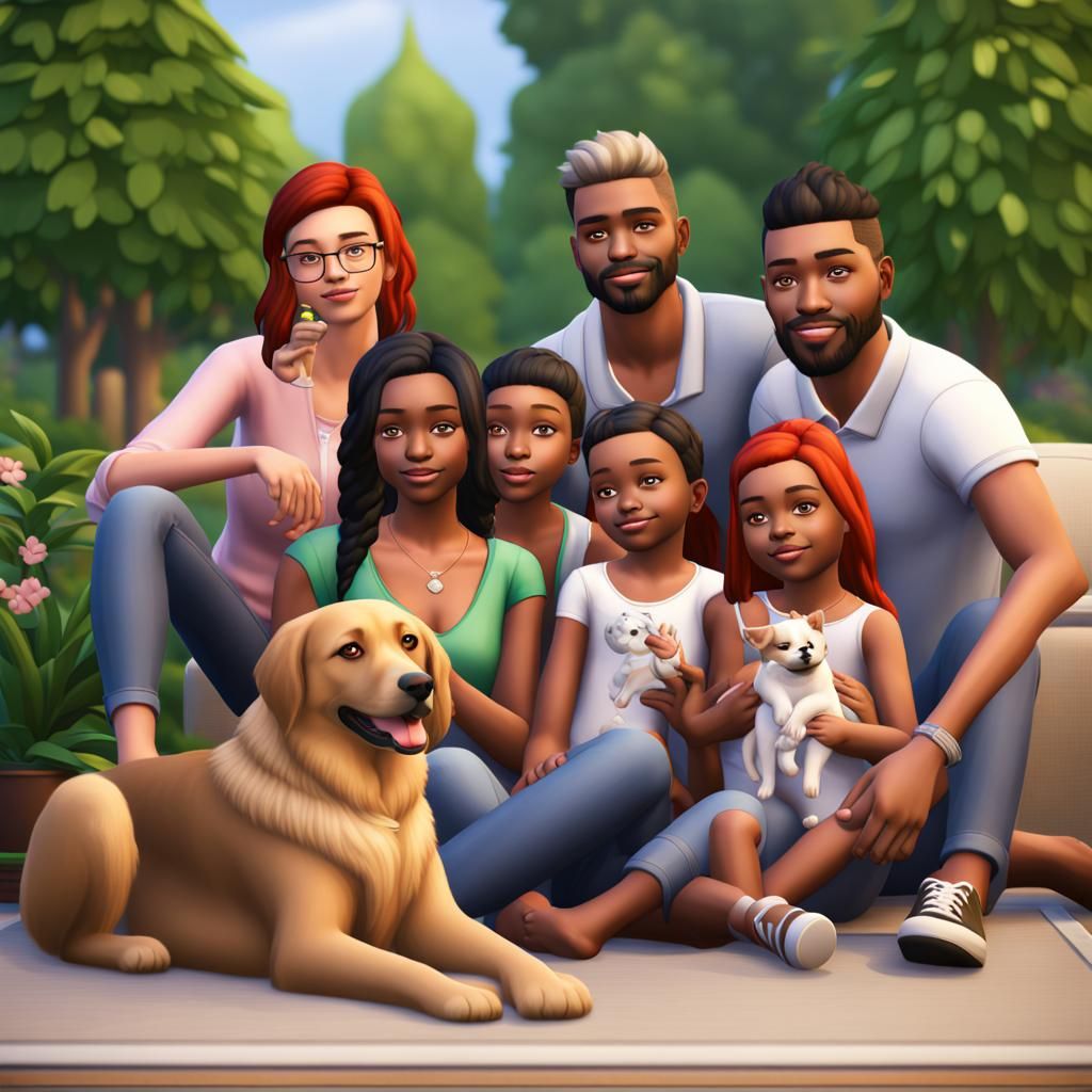 Sims 4 family with pets