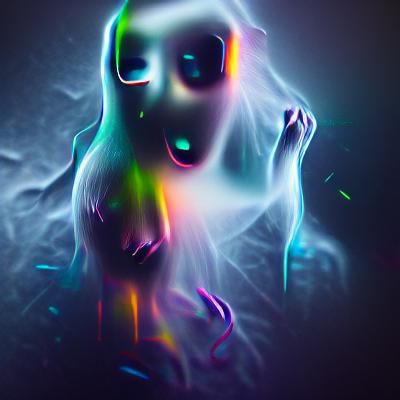 A ghostly spirit fading into the void struggling to reach ou...