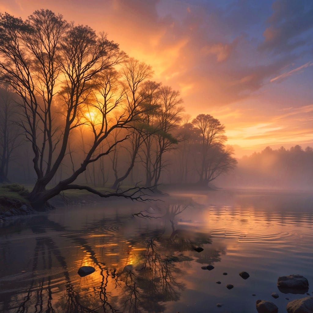 Sunset in the Forest