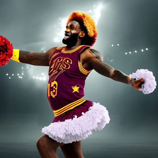 lebron james in a cheerleader outfit