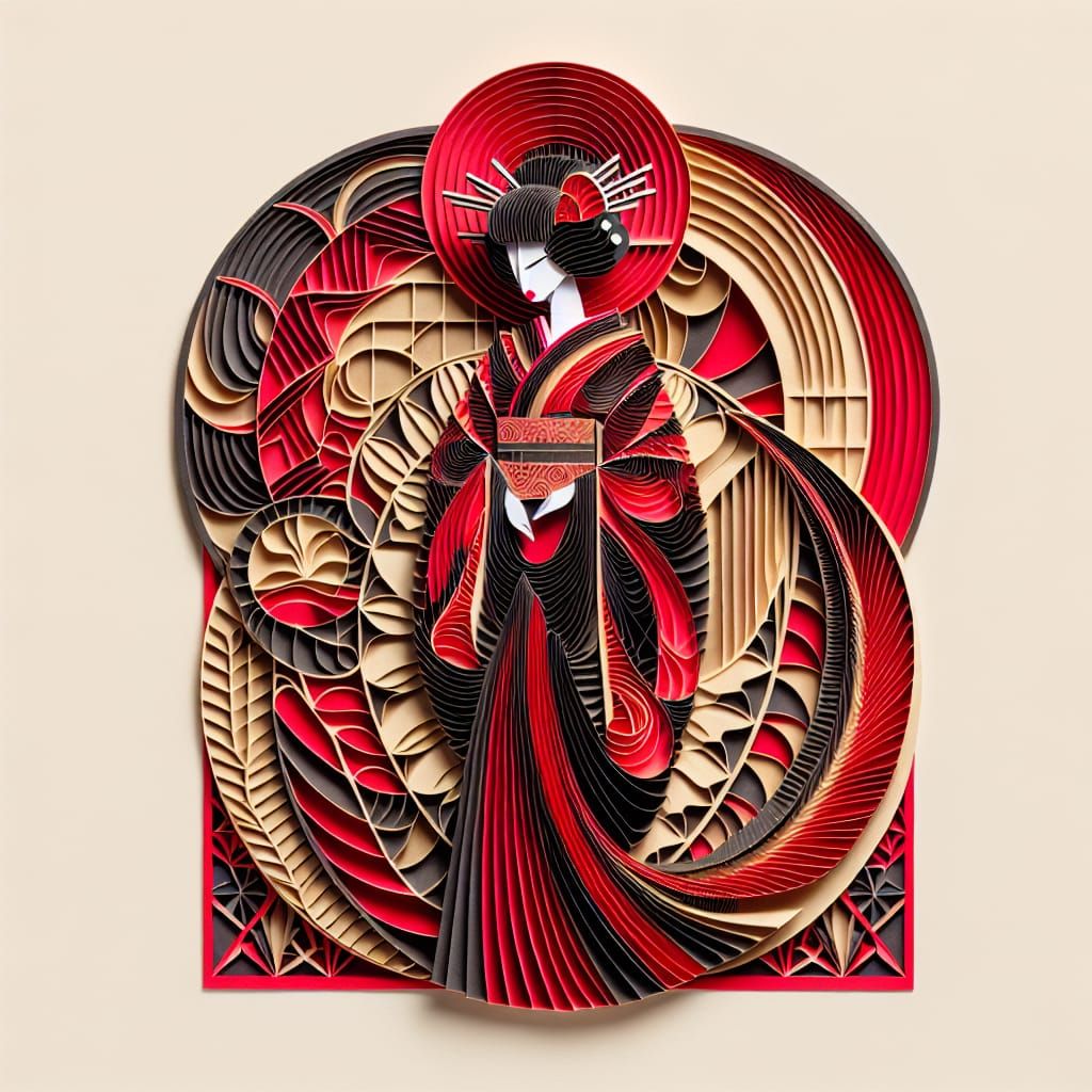 Kirigami Craft Paper Illustration