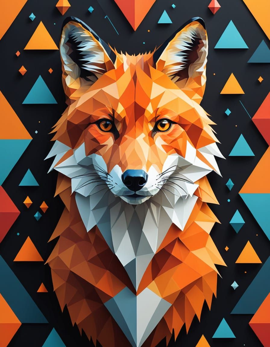Geometric Fox  by @moowokuorn
