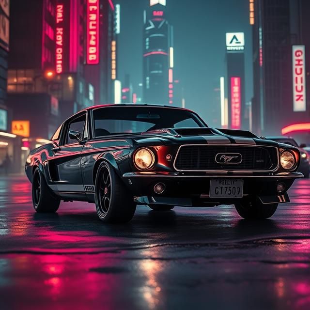 BLACK 1967 FORD MUSTANG SHELBY GT500.