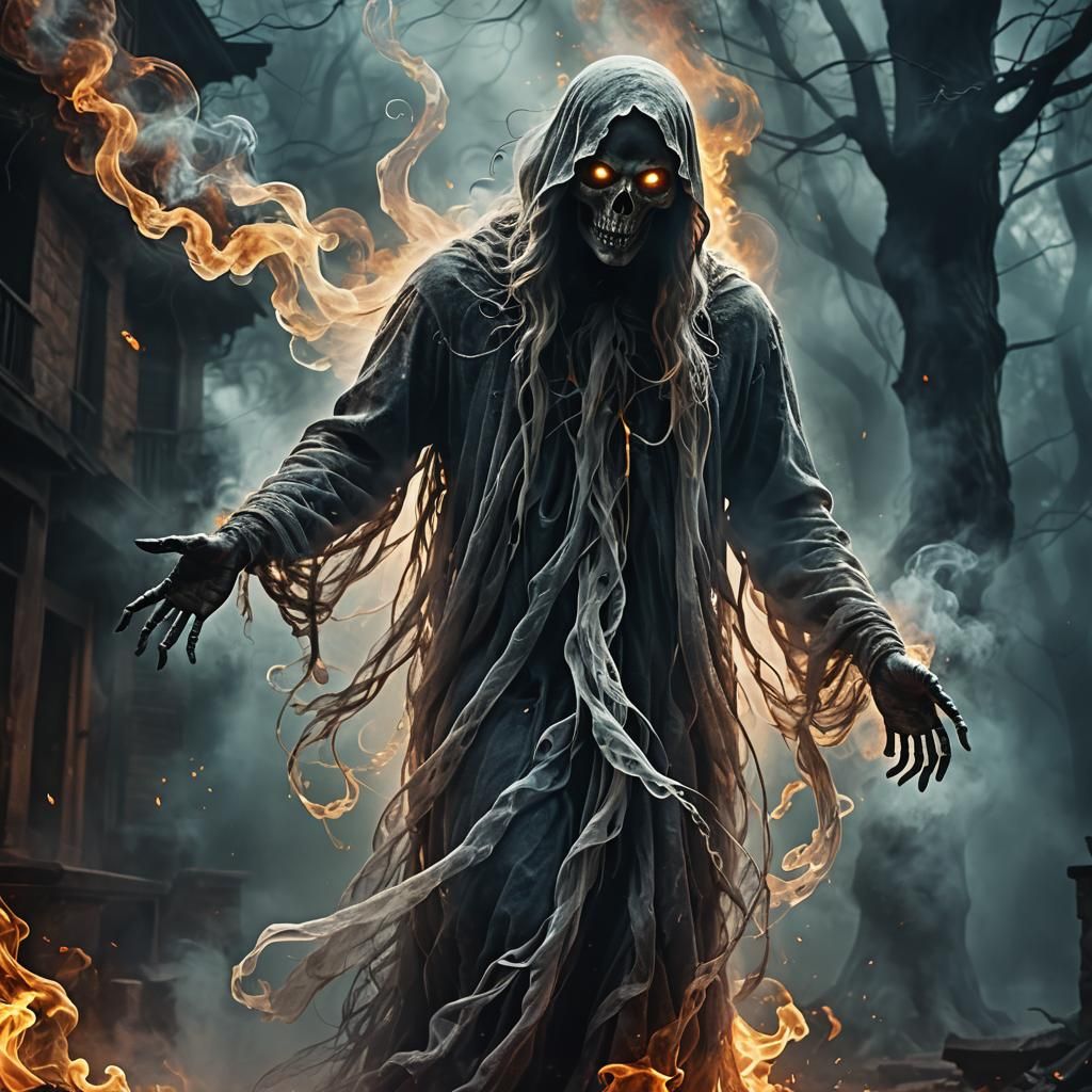 Ethereal Spirit in Dark Cinematic Digital Painting