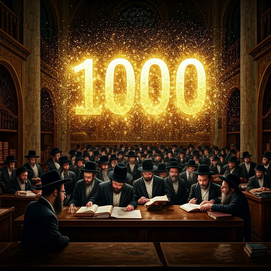 Yeshiva Students Study Under Glittering Inscription