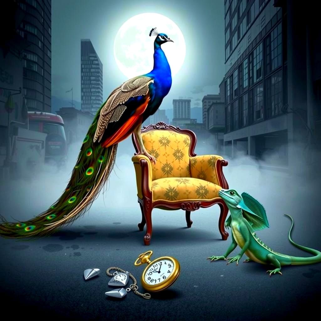 Ethereal Urban Scene in Surreal Hyperrealism