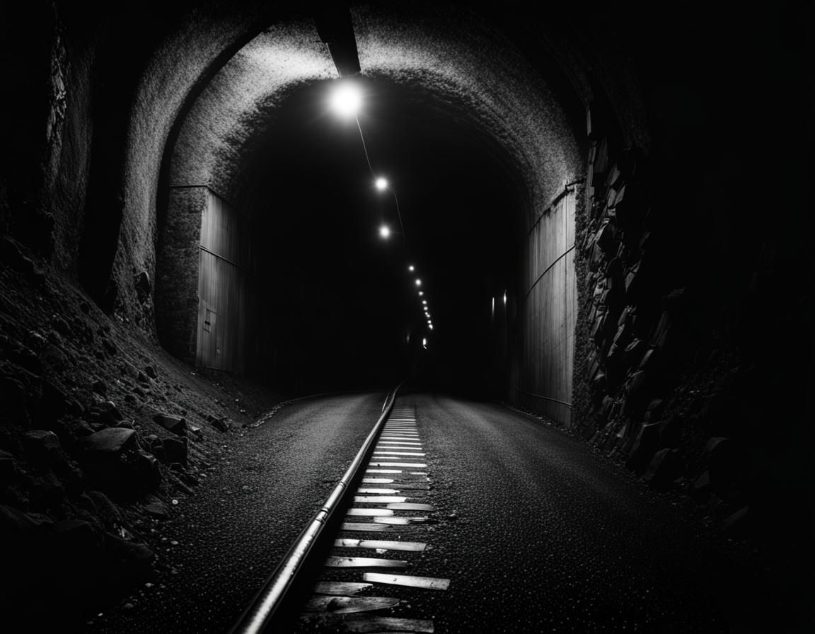 Spooky tunnel with inadequate lighting. - AI Generated Artwork ...