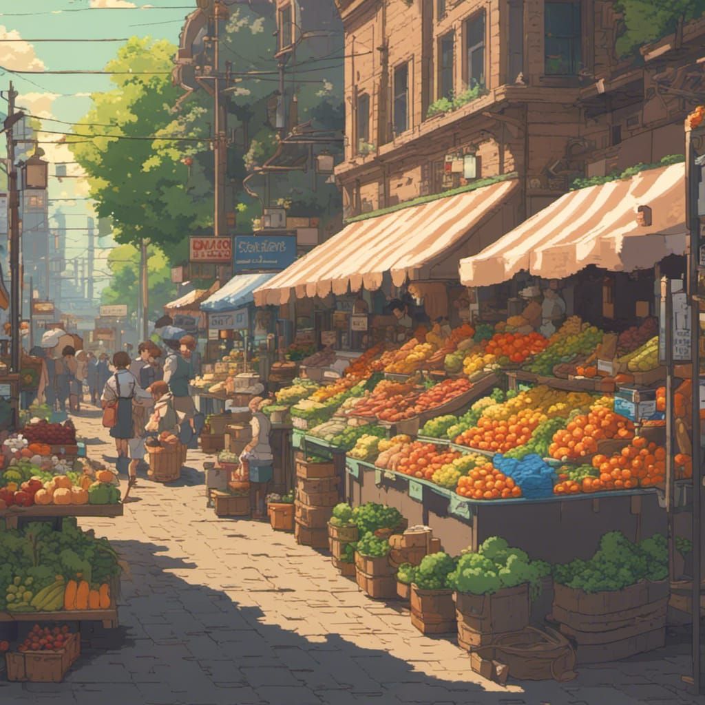 Peaceful Marketplace  by @Mnemomeon